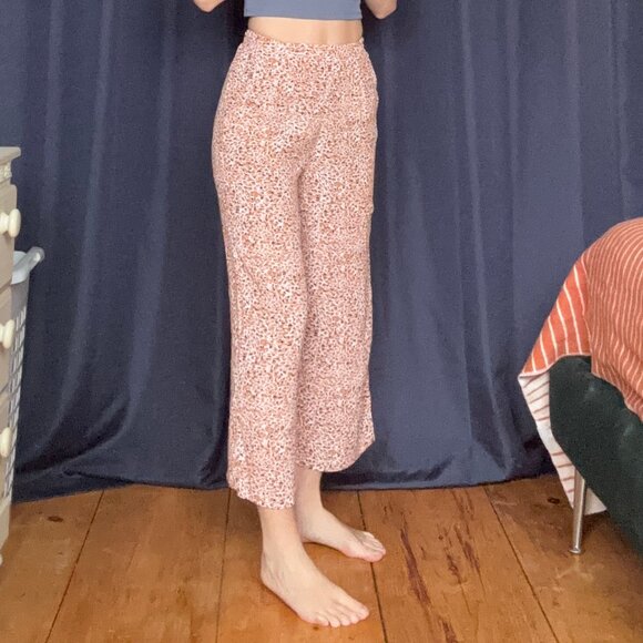 MINKPINK Animal Print Straight Leg Pants in Cream, Pink and Brown - Picture 7 of 7